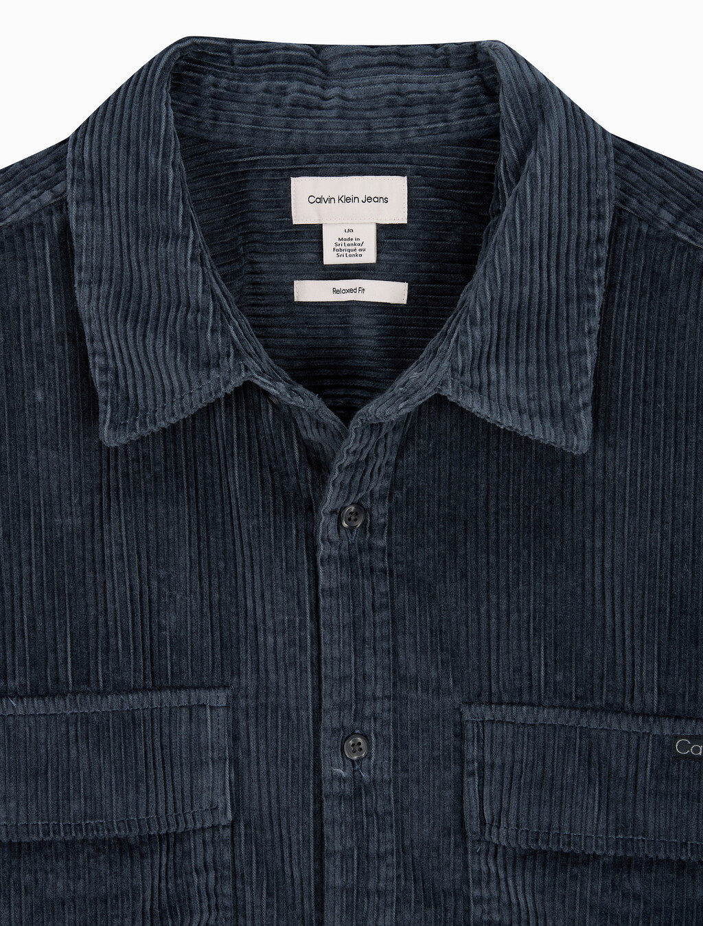 Buy 남성 릴렉스핏 코듀로이 포켓 긴팔 셔츠 in color Dark Blue