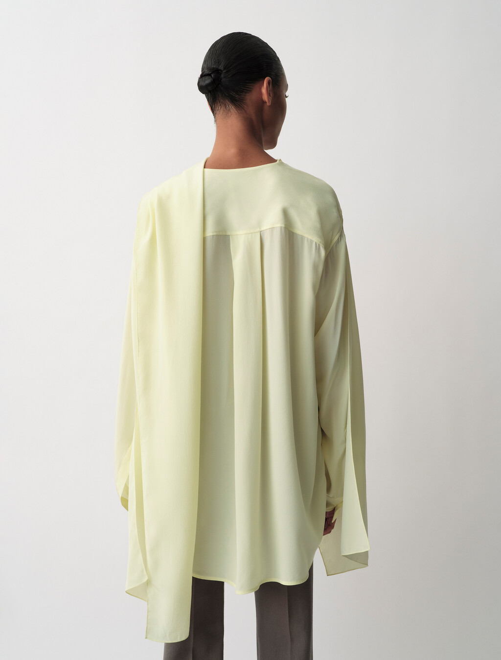 Buy KIKI WOMENS DRAPED SHIRT in color Lemon