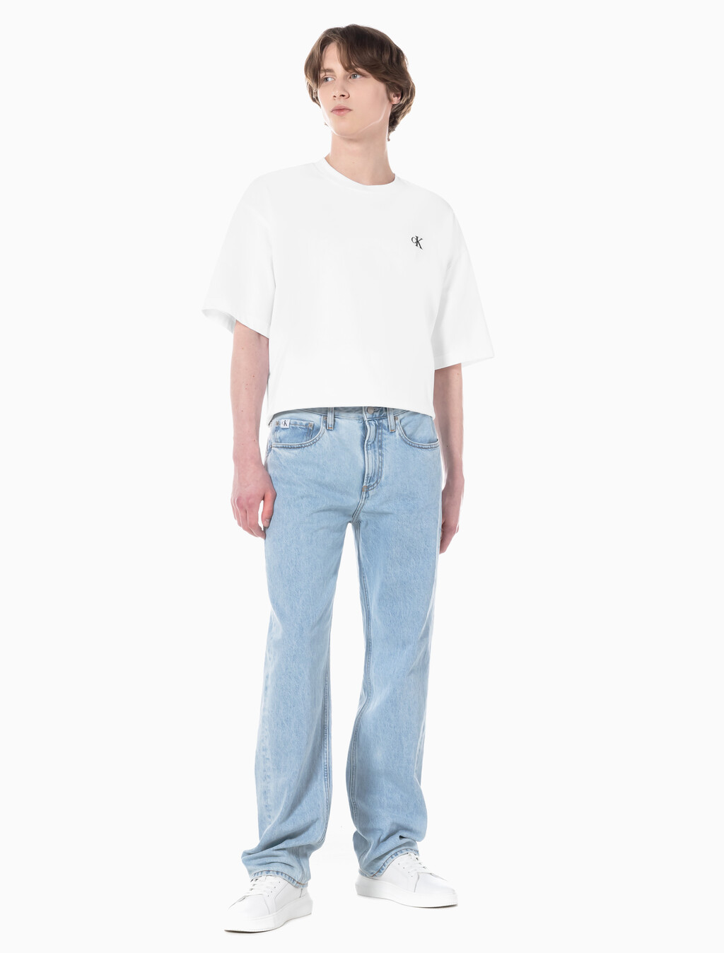 Buy 남성 90's 스트레이트핏 라이트블루 데님 in color CHALKY BLUE