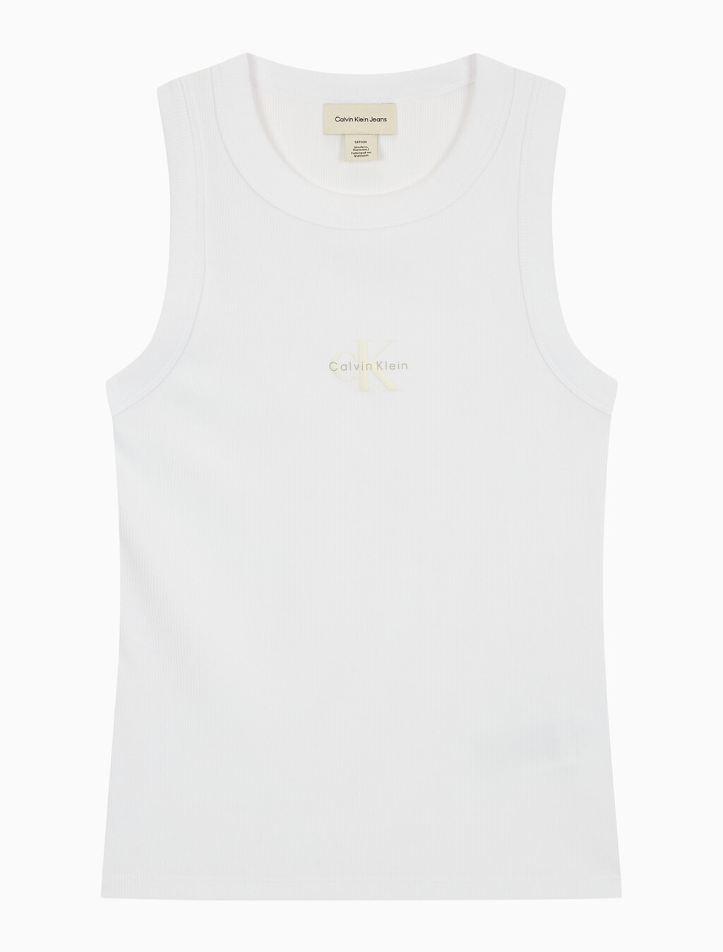 Buy 여성 모노그램 립 슬리브리스 in color BRILLIANT WHITE