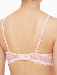 Buy 여성 센슈얼 스트레치 레이스 리프트 데미 브라 in color Pink