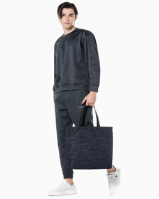 Buy 남녀공용 CK 쇼퍼 토트백 in color BLACK AOP/ BLAC