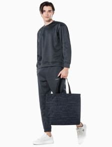 Buy 남녀공용 CK 쇼퍼 토트백 in color BLACK AOP/BLACK