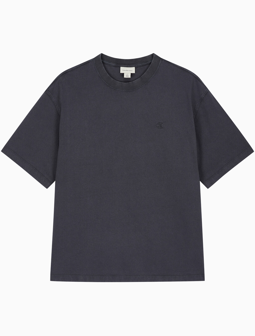 Buy 남성 릴렉스핏 저지 워시 반팔 티셔츠 in color CHARCOAL