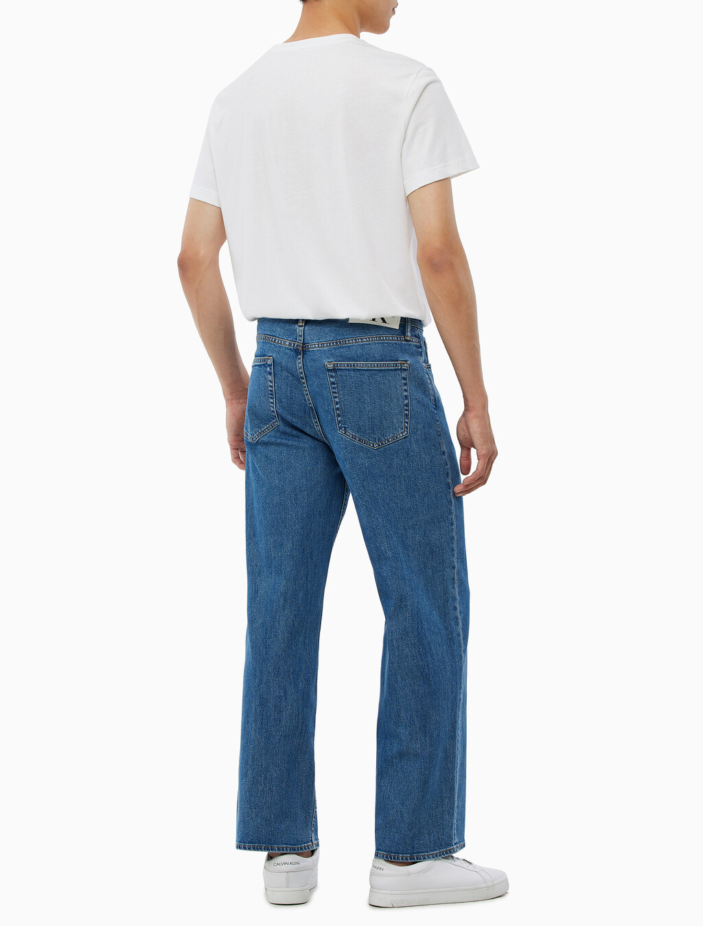 Buy 남성 90's 루즈핏 미드블루 데님 in color MID BLUE BACK EMBRO