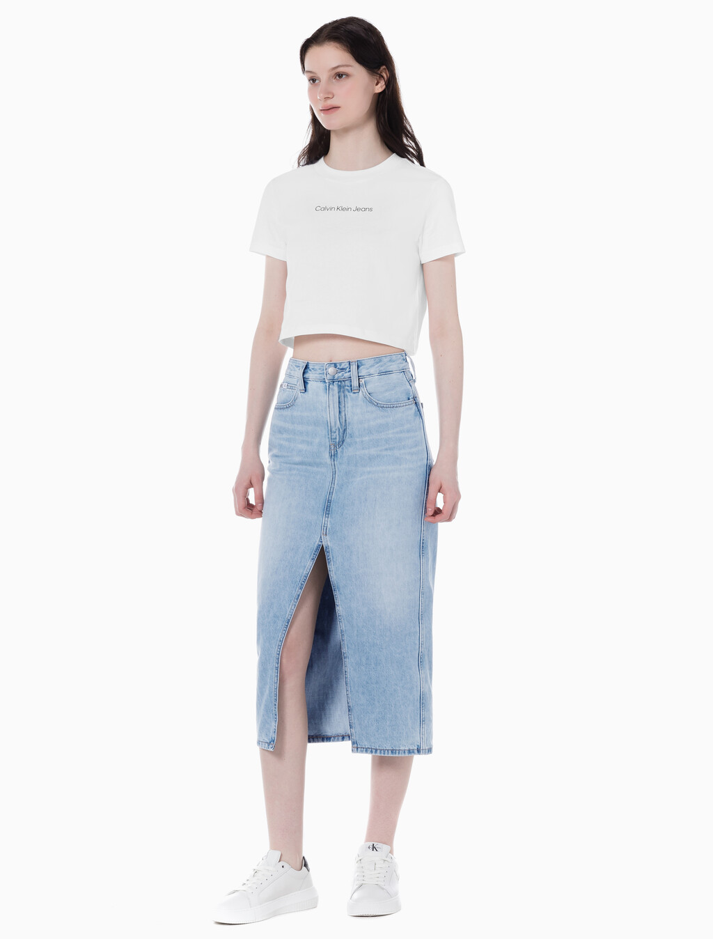 Buy 여성 맥시 데님 스커트 in color CHALKY BLUE