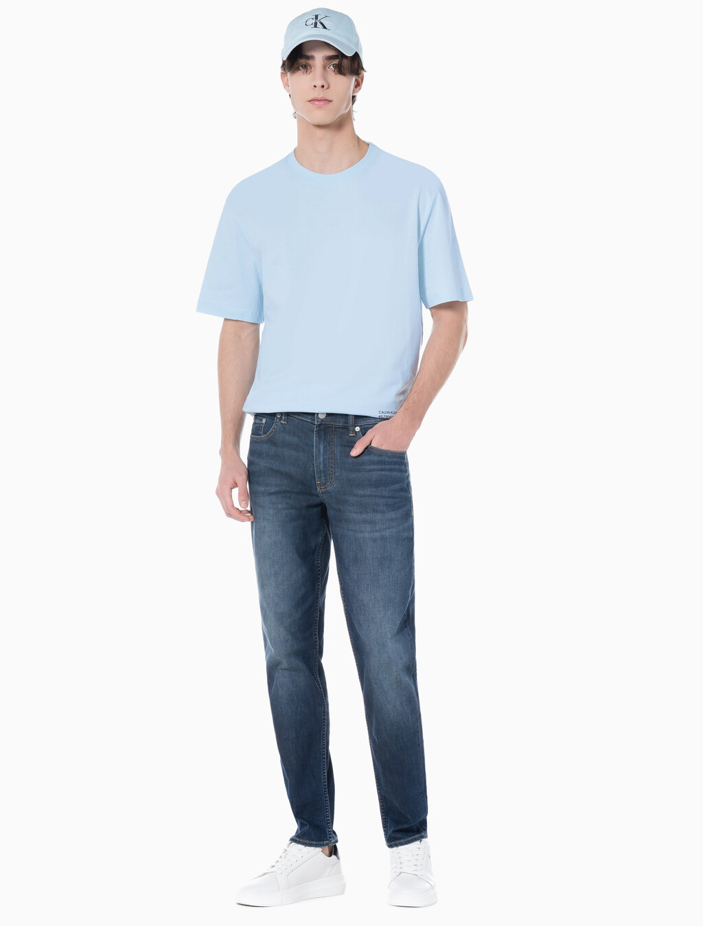 Buy 남성 바디 테이퍼핏 다크블루 37.5 기능성 데님 in color BLUE BLACK HANGER LOOP