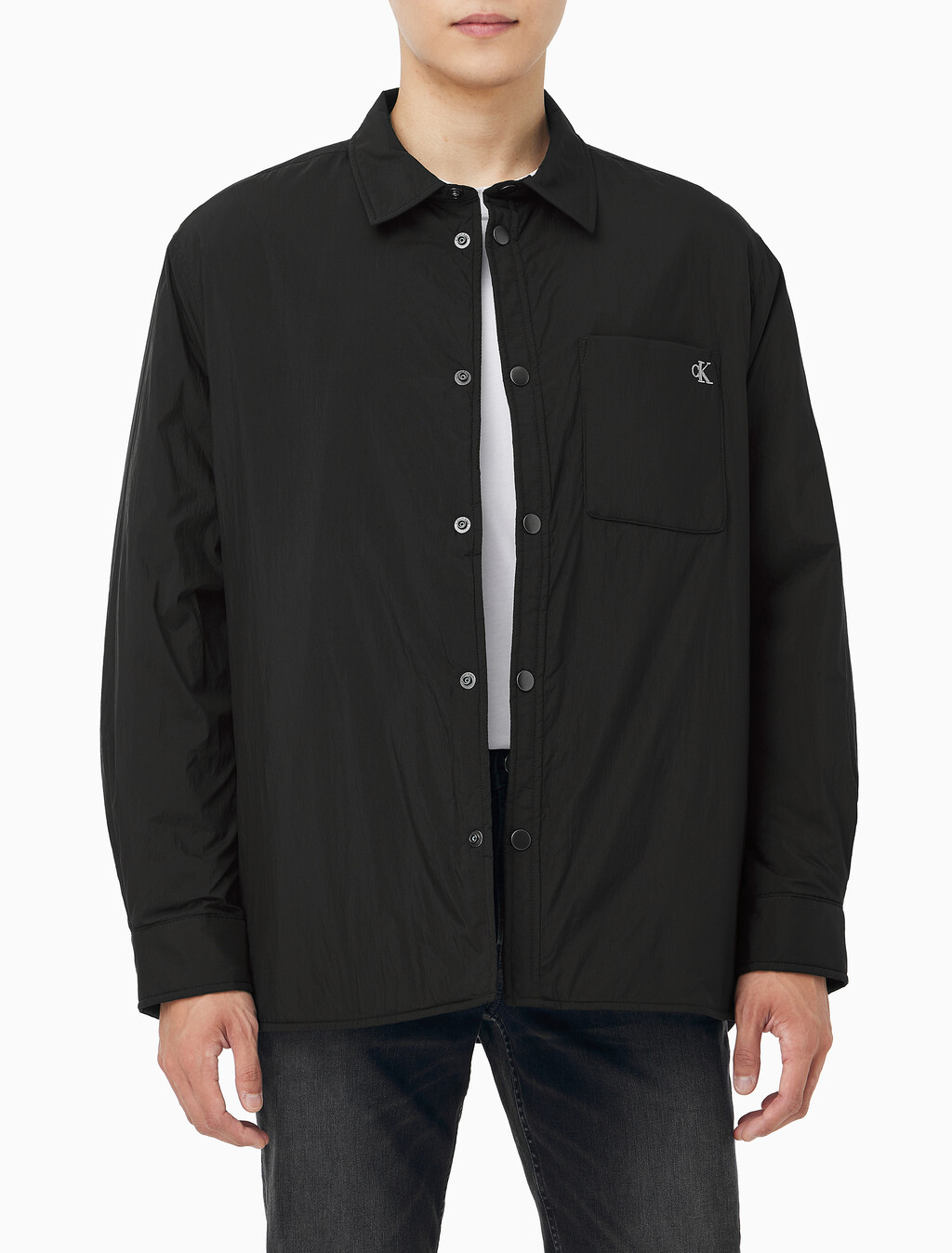Buy 남성 패디드 셔츠 자켓 in color BLACK