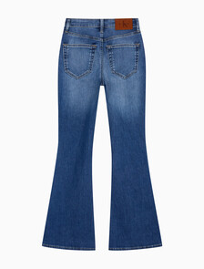 Buy 여성 하이라이즈 플레어 데님 in color Mid blue