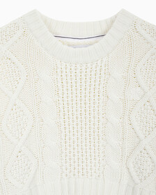Buy 여성 케이블 스웨터 드레스 in color WHITE