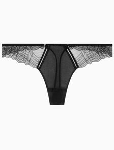 Buy 여성 CK 블랙 지오 레이스 T팬티 in color BLACK