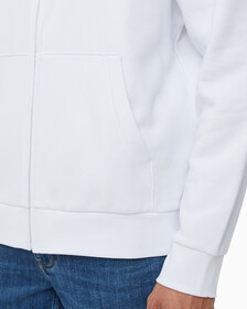 Buy 남성 아카이브 로고 플리스 집업 후디 in color BRILLIANT WHITE