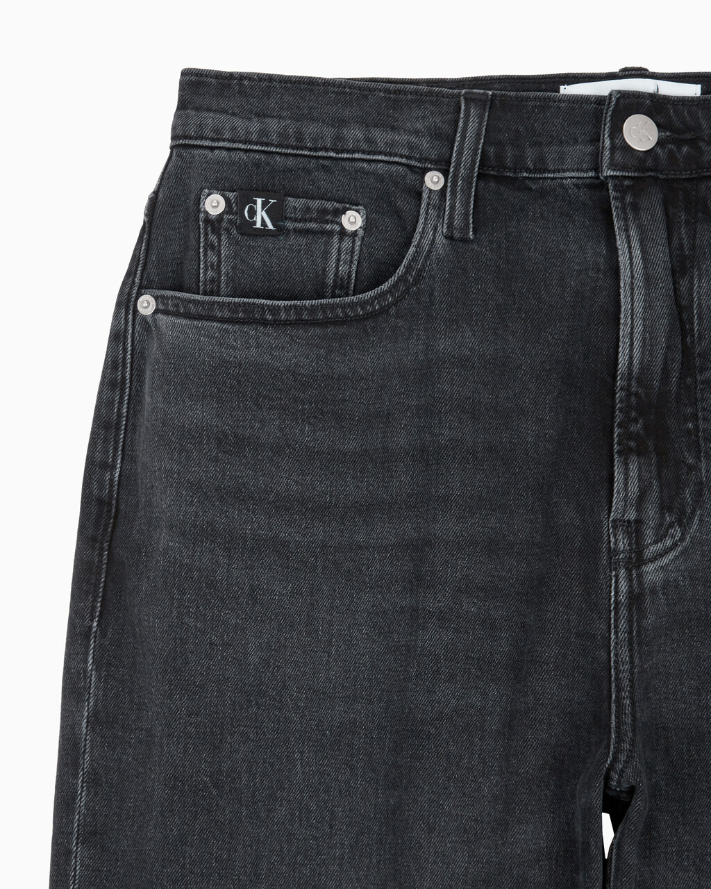 Buy 남성 뉴 와이드핏 블랙 데님 in color WASHED BLACK LOGO LACE