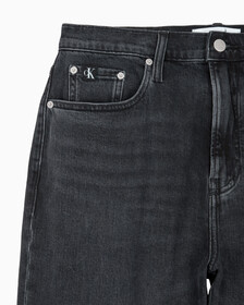 Buy 남성 뉴 와이드핏 블랙 데님 in color WASHED BLACK LOGO LACE