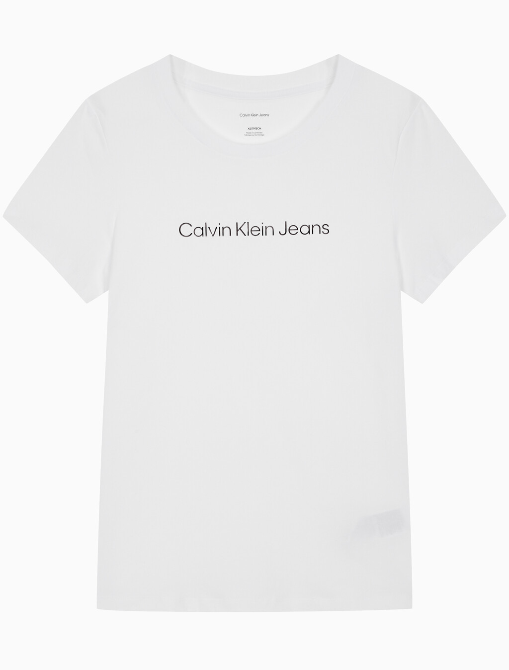 Buy 여성 슬림핏 인스티튜셔널 로고 반팔 티셔츠 in color BRILLIANT WHITE