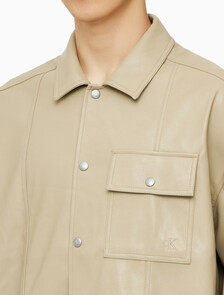 Buy 남성 릴렉스핏 매트 오버 셔츠 in color BEIGE