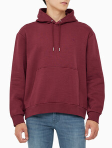 Buy 남성 롱슬리브 아카이브 플리스 후디 in color DEEP RED