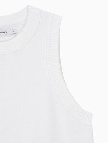 Buy 여성 탭 A라인 슬리브리스 니트 in color BRIGHT WHITE