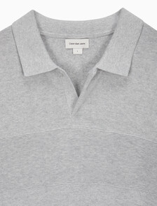Buy 남성 럭비 니트 폴로 스웨터 in color LIGHT GREY HEATHER