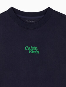 Buy 여성 플럭 로고 반팔 티셔츠 in color BARITONE BLUE