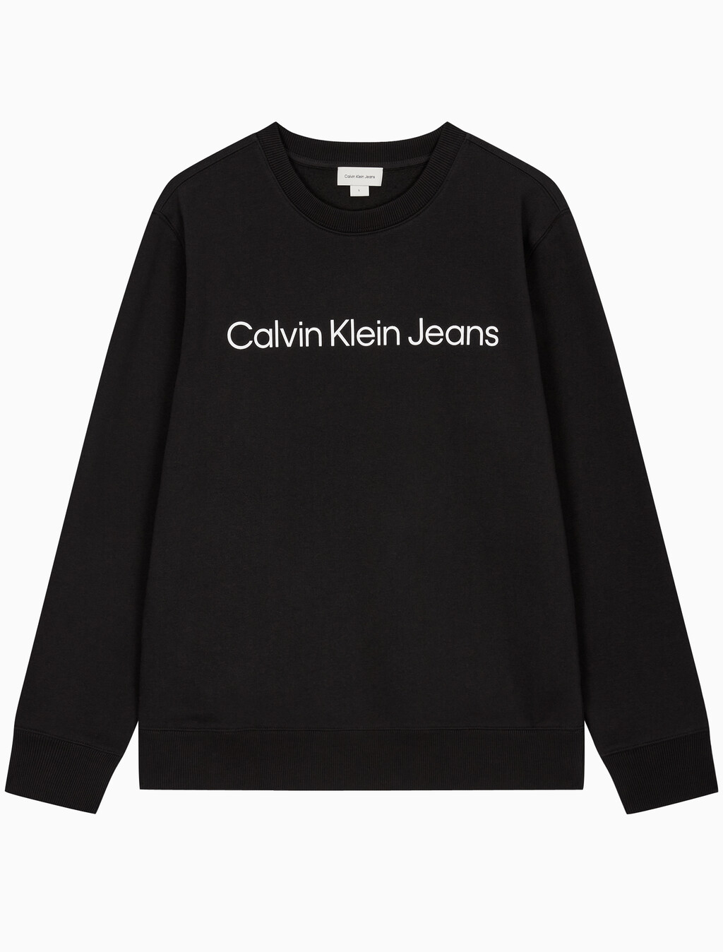 Buy 남성 레귤러핏 인스티튜셔널 로고 기모 스웻셔츠 in color CK BLACK