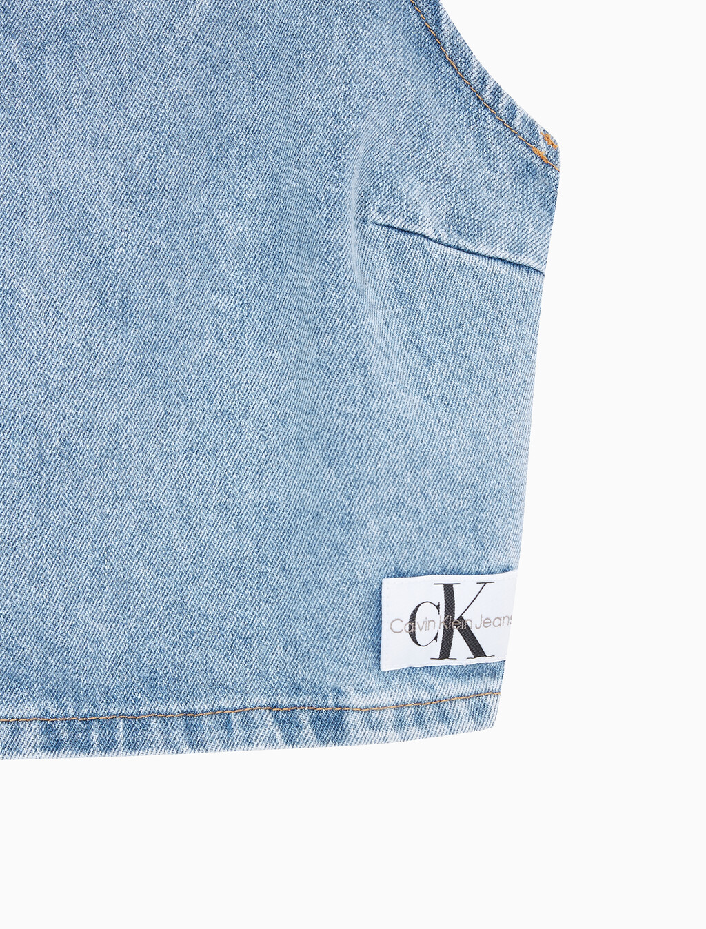 Buy 여성 타이 디테일 숏 탑 in color CHALKY BLUE