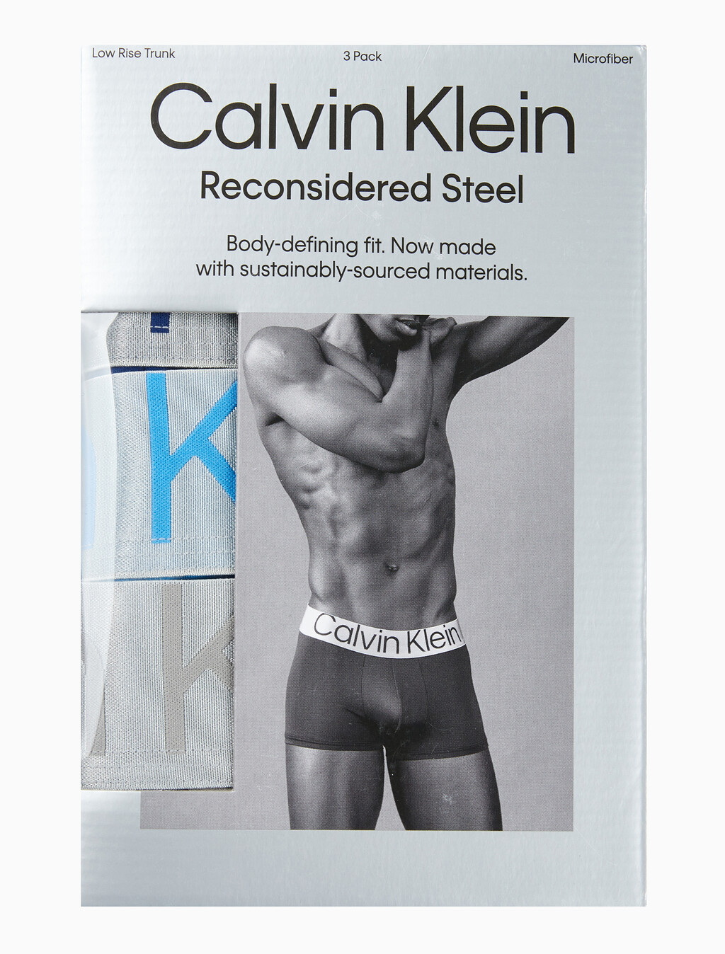 Buy 남성 CK 리컨시더드 스틸 마이크로 로우라이즈 드로즈 3PK in color MIDNIGHT BLUESIGNATURE BLUECLAY GREY