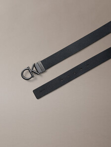Buy 남성 CK 홀마크 리버서블 벨트 35mm in color Black AOP / Black / Matte Gunmetal