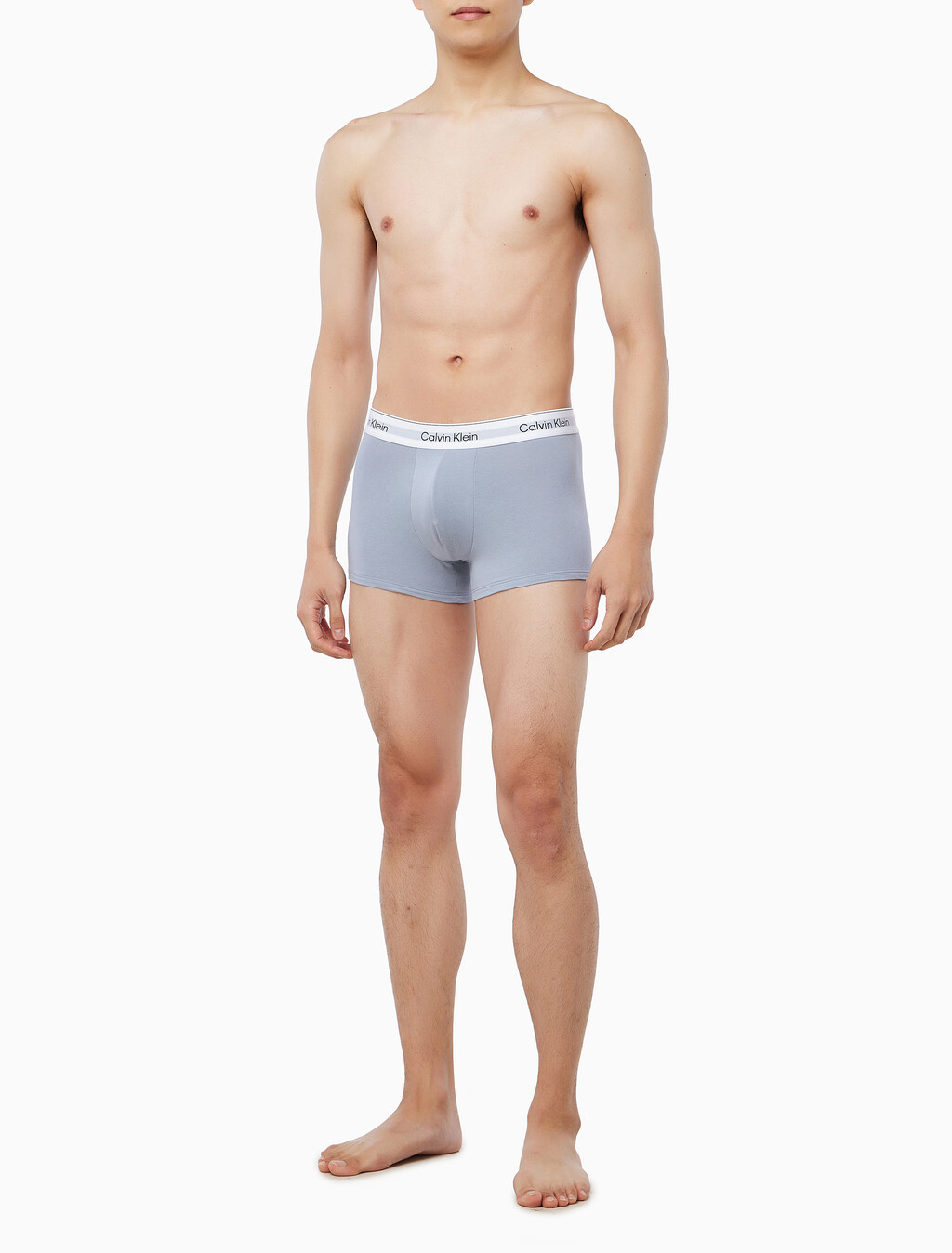 Buy 남성 아이콘 코튼 스트레치 2PK 트렁크 in color Grey / Sky Blue Print