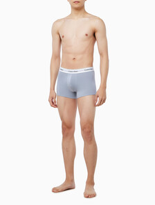 Buy 남성 아이콘 코튼 스트레치 2PK 트렁크 in color Grey / Sky Blue Print
