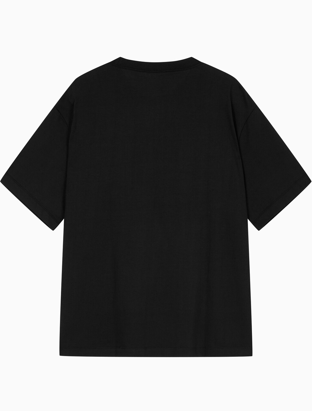 Buy 남성 릴렉스 핏 블락 그래픽 자수 반팔 티셔츠 in color BLACK