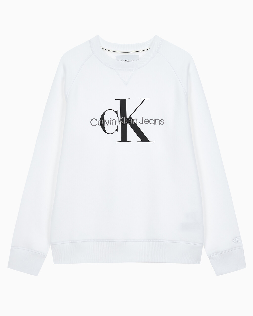 Buy 남성 레귤러핏 모노그램 로고 기모 스웨트셔츠 in color BRIGHT WHITE