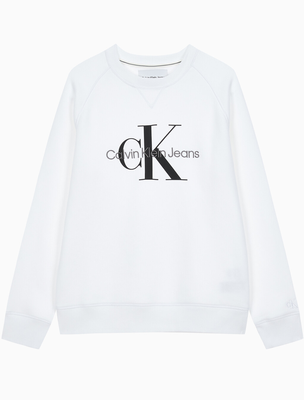 Buy 남성 레귤러핏 모노그램 로고 기모 스웨트셔츠 in color BRIGHT WHITE