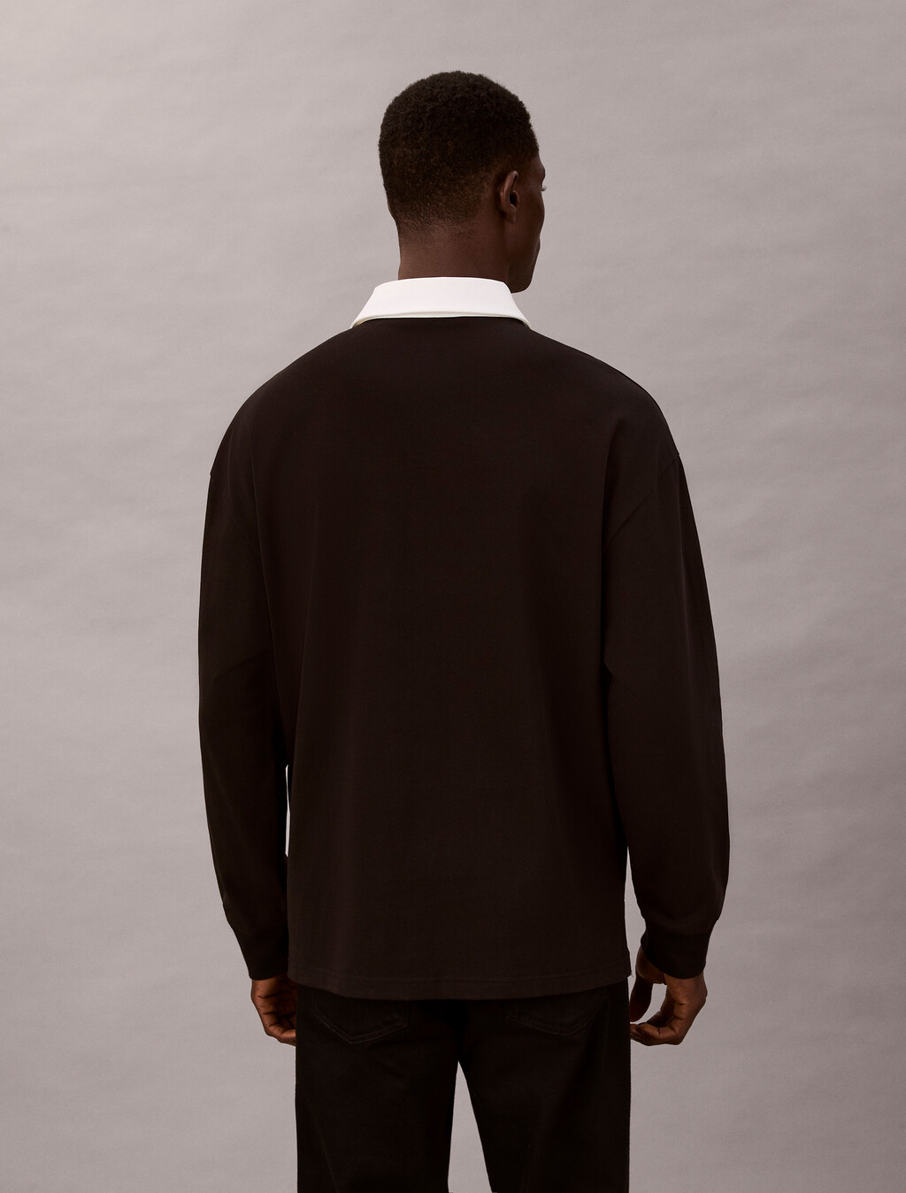 Buy 남성 컴팩트 럭비 폴로 티 in color BLACK