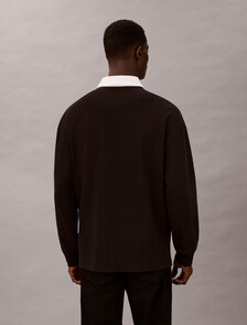 Buy 남성 컴팩트 럭비 폴로 티 in color BLACK