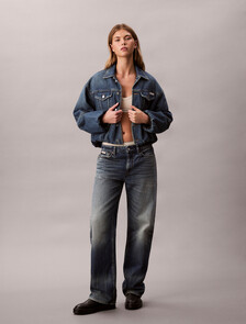 Buy 여성 버블 데님 자켓 in color mid blue