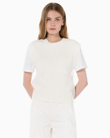 Buy 여성 캐시미어 백 디테일 탱크 in color WHITE