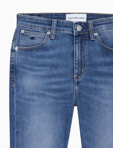 Buy 여성 하이라이즈 바디 스키니핏 미드 블루 앵클 37.5 데님 in color MID BLUE BACK EMBRO