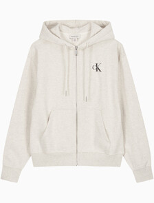 Buy 여성 모노그램 프렌치 태리 풀집업 후디 in color VANILLA HEATHER