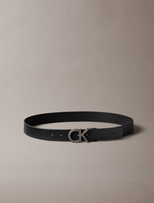 Buy 남성 CK 홀마크 리버서블 벨트 35mm in color Black AOP / Black / Matte Gunmetal