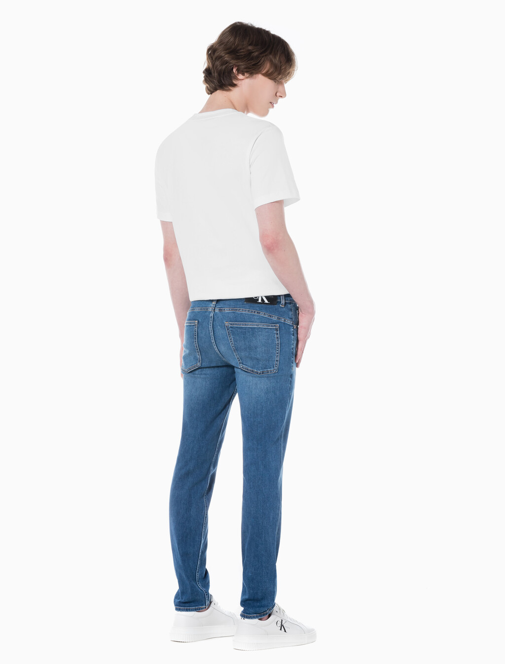 Buy 남성 바디 테이퍼핏 다크블루 데님 in color BLUE BLACK HANGER LOOP