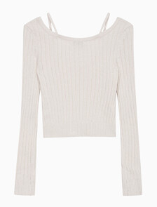 Buy 여성 L/S 스트랩 가디건 in color CHALK