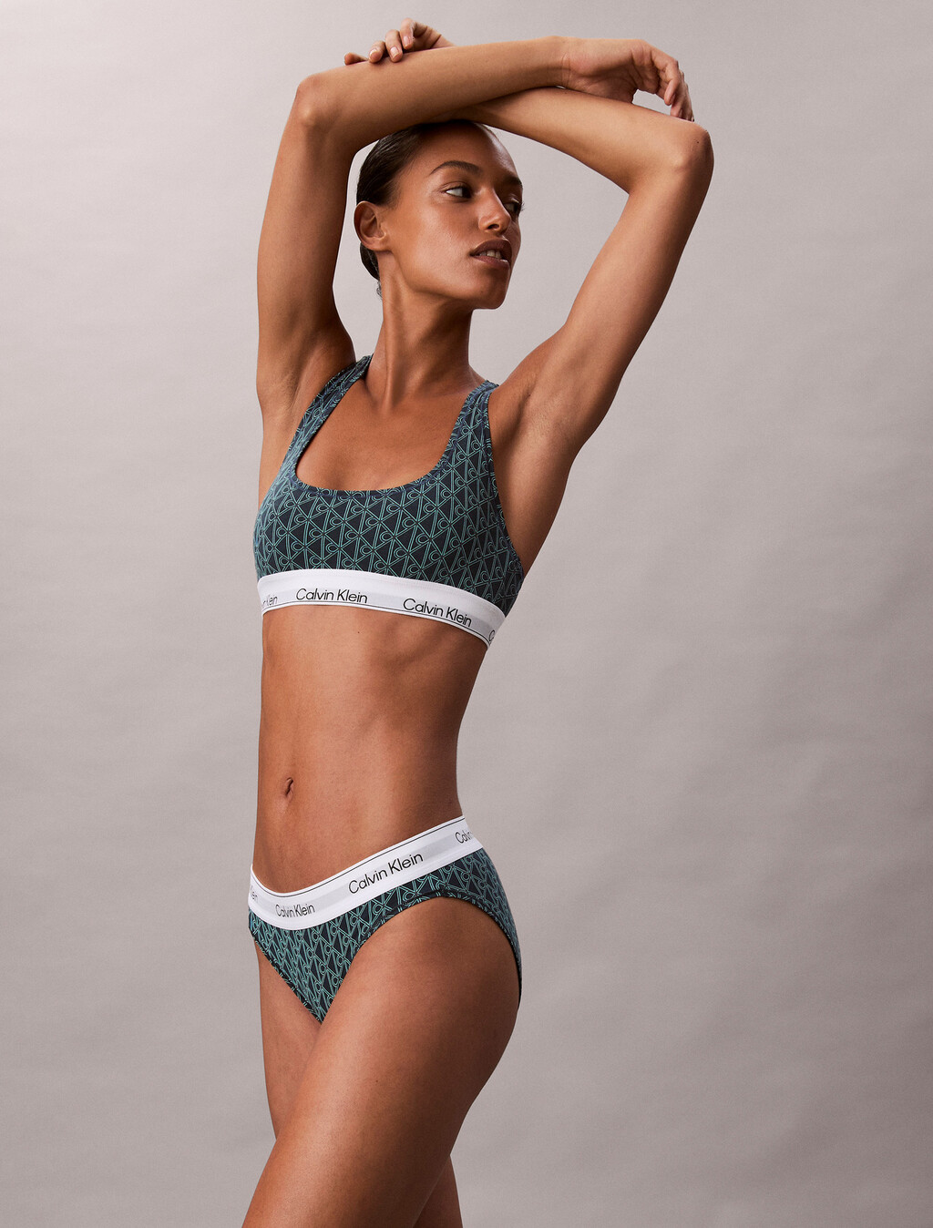 Buy 여성 아이콘 코튼 모달 AF 비키니 in color Green