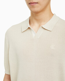 Buy 남성 엠브로이더리 로고 폴로 반팔 스웨터 in color BLUR FLORAL_BLACK