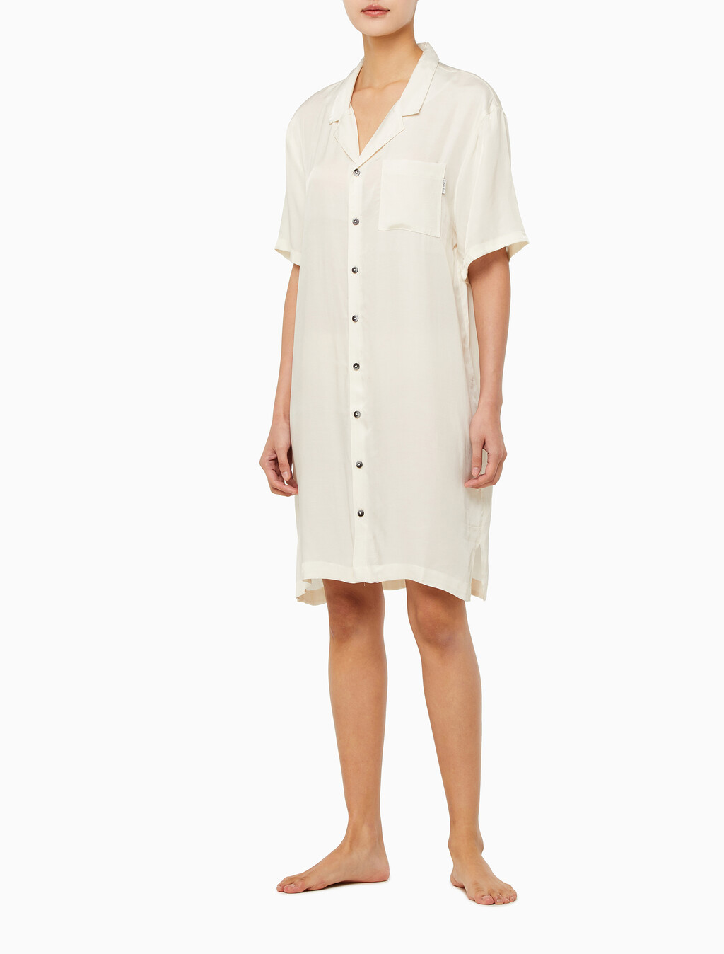 Buy 여성 퓨어쉰 숏 슬리브 나이트셔츠 in color IVORY
