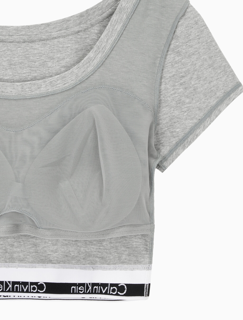 Buy 여성 모던 코튼 티셔츠 아웃푸쉬 브라렛 in color GREY HEATHER