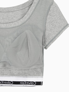 Buy 여성 모던 코튼 티셔츠 아웃푸쉬 브라렛 in color GREY HEATHER