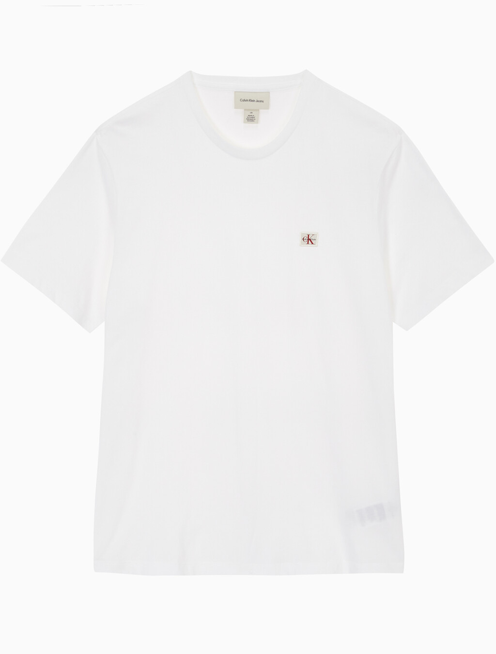 Buy 남성 클래식핏 뱃지 로고 반팔 티셔츠 in color BRIGHT WHITE