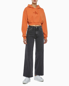 Buy 여성 미네랄 다이 모노로고 후디 in color ORANGE