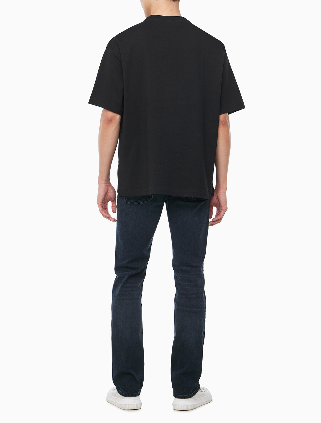 Buy 남성 릴렉스핏 헤비 코튼 크루넥 반팔 티셔츠  in color BLACK